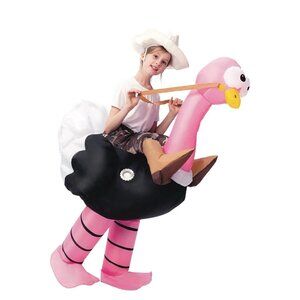 Riding an Ostrich Inflatable Air Blow-up Deluxe Costume - Childs Size Ages 7-10